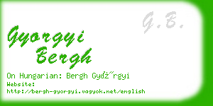 gyorgyi bergh business card